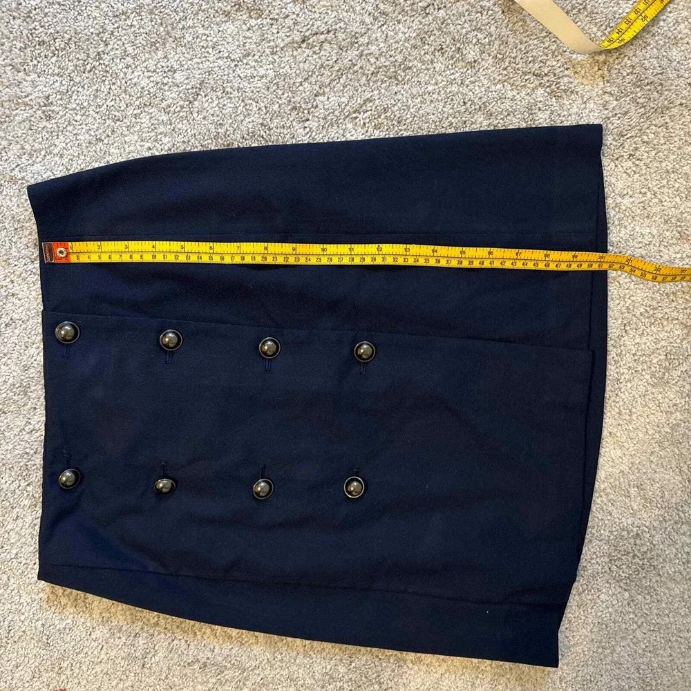 Banana Republic Navy Blue Double Breasted Button Front‎ Pencil Skirt Size 6